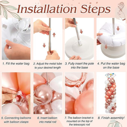 Seematn 2 Set Diamond Ring Balloon Column Stand Kit - Image 4