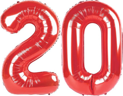 20 Balloon - Red Birthday Number Balloons, 40 Inch Decorations Men Women | Red by ALPHADELTAPI