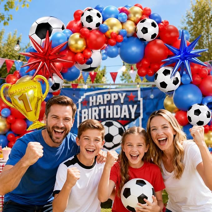 Soccer Party Decorations 160Pcs, World Soccer Balloon Garland Arch Kit - Image 5