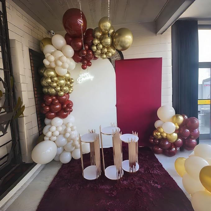 Burgundy and Gold Balloons - Image 7