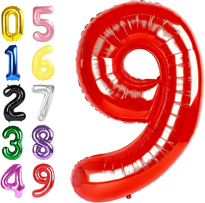 Number Balloons 40 Inch Red 8 Balloon by Argthjy