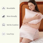 Mulberry Silk Pillowcase for Hair and Skin, Luxury Double Sided Pure Silk Pillowcase, 29x19 Inches, 1Pc (Pink)