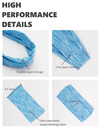 TERSE Sweat Bands Headbands for Women: Workout Headbands for Women Non Slip, Sweatbands for Sports Yoga Running