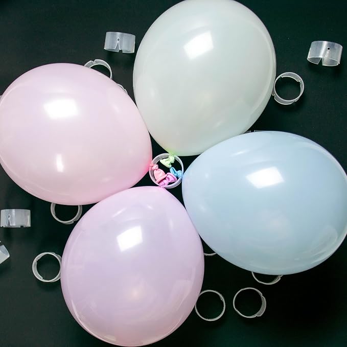 100Pcs White Balloon Ring Clips, Plastic Balloon Clips - Image 2