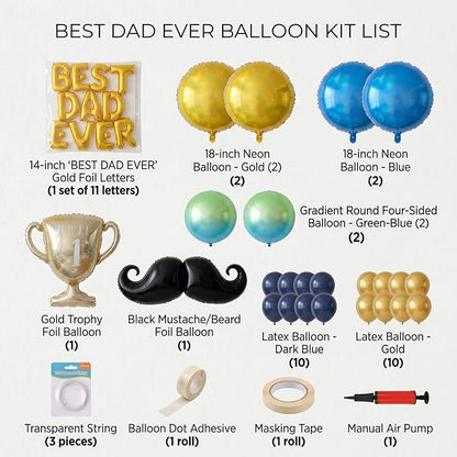 45 PCS Fathers Day Gift for Dad Happy Birthday Foil Balloon Party Decorations - Image 7