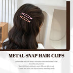 16 PCS Snap Hair Clips Metal Barrettes for Women Non Slip Barrettes for Thick and Thin Fine Hair,Bright Multiple Red,2.36 x 0.43 Inches.