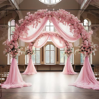 Wedding Arch Draping Fabric Backdrop Drapes 28.7"x 20FT, Blush Pink | Sheer - Image 3