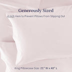 CALIFORNIA DESIGN DEN Luxuriously Soft Hotel Quality 600 Thread Count, 100% Cotton Set of 2 Cases, Crisp & Cool Pillow Case King Size Set of 2, Fits King Pillows (Blush Pink)