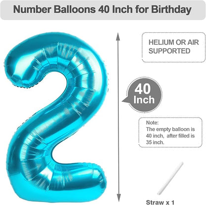 1 Balloon Number 40 Inch Light Blue - Image 5
