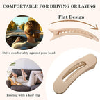 5 Pcs Flat Hair Clips, Medium Lay Flat Claw Clips for Women Girls,Strong Hold Non-slip Matte Hair Claws for Thick Thin Hair(Brown&Pink)