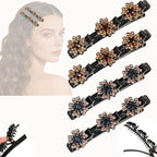 4PCS Sparkling Crystal Stone Braided Hair Clips for Women,Rhinestone Hair Clip for Short and Long Hair,Duckbill Hair Clips for Thick and Fine Hair,Hair Styling Accessories Birthday & Christmas Gifts