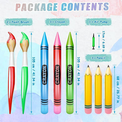 SAYAYA 8 Pcs Large Inflatable Pencil Balloons Set Jumbo Inflatable Crayons - Image 2
