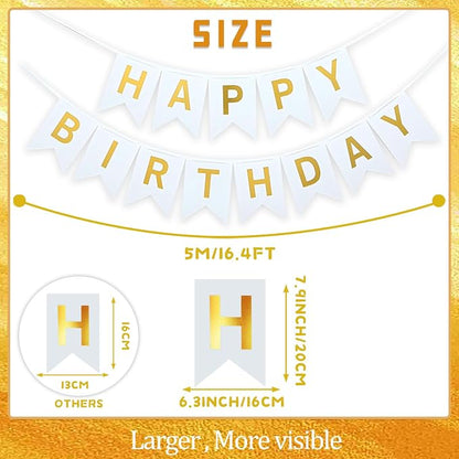 White Happy Birthday Banner - Image 5