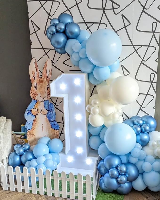 Blue White Balloons Arch Kit - Image 4