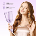 NOVUS Curling Iron Hair Crimper Waver - 1.4 Inch Anti-Scald Waves Curling Wand, Ionic Deep Waver Hair Curler Tool with Ceramic 2 Barrel for All Hair Types, Auto Shutdown Protection