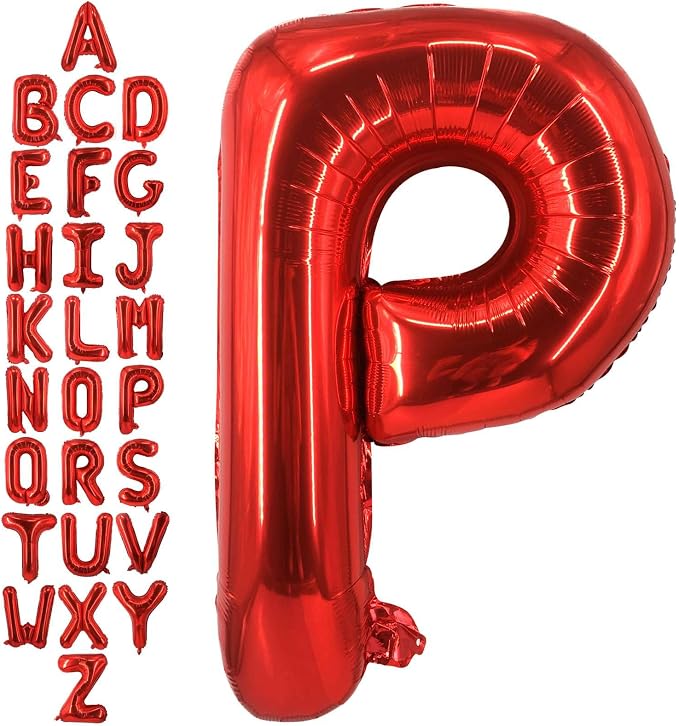 40 Inch Red Letter P Balloons, DIY Phrase Foil Alphabet Letter P Balloons DIY by LHOAVWE