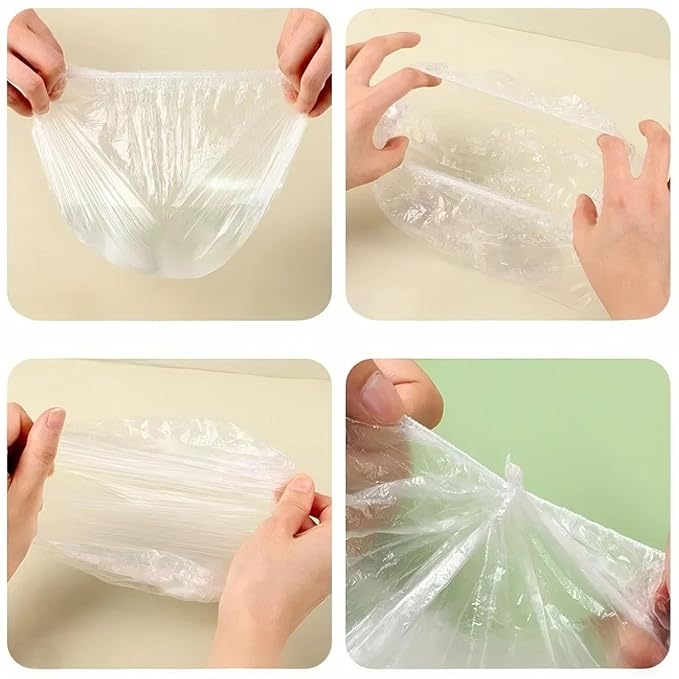 200 PCS Disposable Shower Caps – Large, Thickened & Waterproof Plastic Hair Bath Caps for Women & Men – Reusable Travel Essentials for Spa, Hotel, Salon, Home & Deep Conditioning (18.1 Inches, Clear)