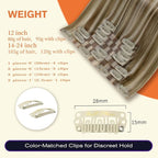 Full Shine Balayage Blonde Clip in Hair Extensions Real Human Hair Ash Brown Hair Extensions Mix Platinum Blonde Seamless Clip ins for Short Hair 12 Inch 8 PCS 95 G