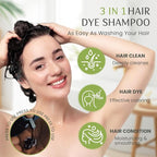 Hair Dye Shampoo 3 in 1, Instant Natural Hair Color Shampoo Hair Dye for Women & Men Coffee, Root Touch Up & Easy To Use & Lasts 3-4 Weeks & All Hair Types, 16.9 fl.oz