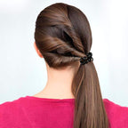 TailaiMei 30 Pcs Spiral Hair Ties, No Crease Coil Phone Cord Hair Ties for Thick Hair - Women Ponytail Holder Elastics(Black&Transparent)