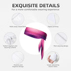 Men Women Beauty Skinny Sports Sweatbands Head Accessories for Running Fitness Shower, Long Multi Style Pink Glitter Pattern Head Ribbon Headwear