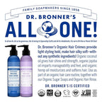 Dr. Bronner's - Organic Hair Crème (Peppermint, 6 Ounce) - Leave-In Conditioner and Styling Cream, Made with Organic Oils, Hair Cream Supports Shine and Strength, Nourishes Scalp, Non-GMO