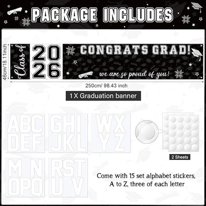 Graduation Congratulations Banner Decorations, Class 2026 Personalized - Image 2