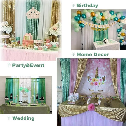 Eternal Beauty Mint Green 3mm Sequin Backdrop 20x10 Ft - Image 6