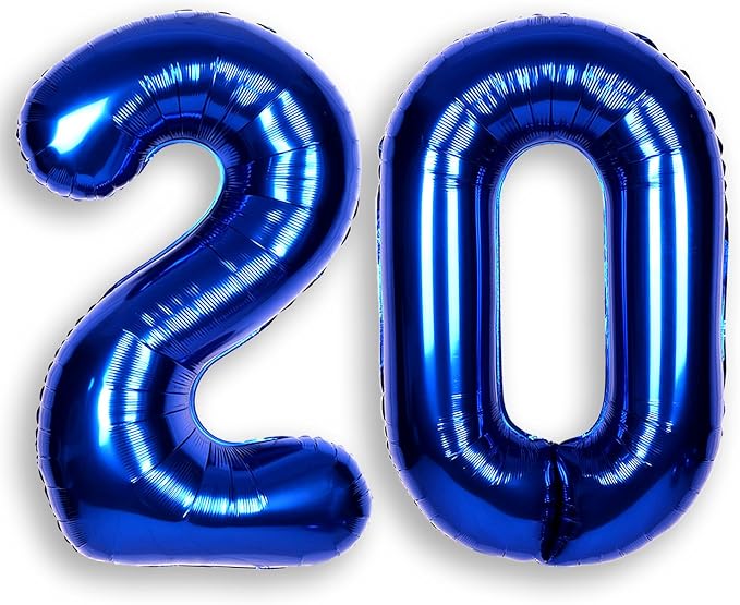 40 Inch Navy Blue Big Number 20 Balloon 0-9 Large Helium | Royal Blue Balloons by SULALABOO