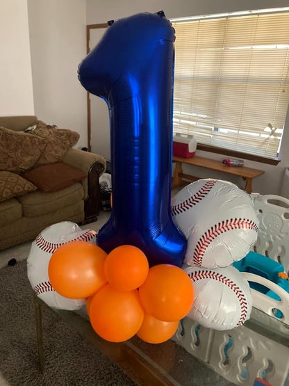 1 Balloon Numbers Birthday Decorations, 40In Navy Blue Balloons - Image 3