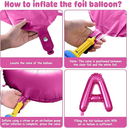 29PC Pink Purple Happy Birthday Balloon Banner, 16Inch 3D Aluminum Letter - Image 9