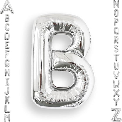 AULE 40 Inch Silver B Balloon Letter Foil A-Z Birthday Big Alphabet | Birthday by AULE