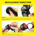 SEVICH Magnetic Hairline Powder with Brush | Refillable Root Touch Up for Sparse Hairlines & Gray Coverage | Waterproof, Sweat-Proof & Smudge-Proof | Natural & Invisible Hair Concealer (Black)