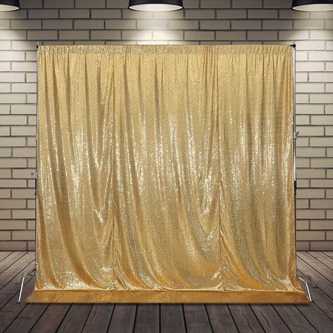 SquarePie 20x10ft Gold Sequin Backdrop, High Density Non-Transparent Glitter - Image 8