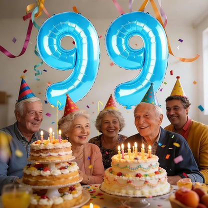 40 Inch Number 99 Balloons for 99th Birthday Party Decorations, 0-100 Jewelry - Image 2