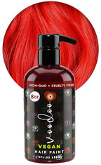 MOEHAIR Semi-Permanent Hair Color | Temporary Red Hair Dye 8 Oz | No Ammonia, Sulfate or Paraben | Intermixable & Vegan | Voodoo Fire Engine Bright Red Hair Color | Drip-Free Formula | Easy to Use