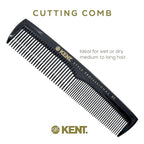 Kent SPC85 5 inch Salon-Style Dressing Cutting Comb with Wide and Fine Teeth Professional Barber Haircut Comb for Styling and Teasing, Hard Rubber, Anti-static, Unbreakable & Heat Resistant