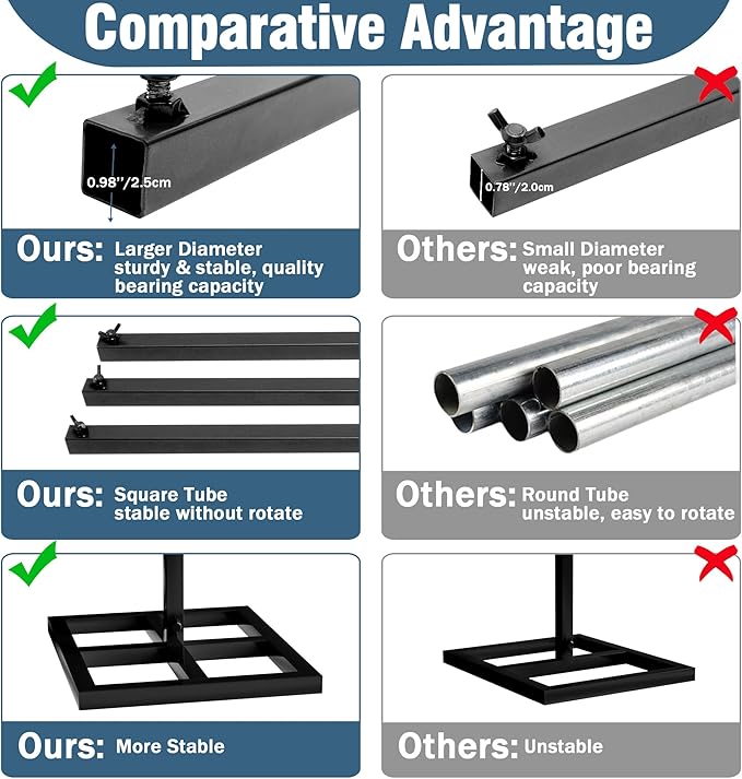 10x10FT Backdrop Stand Heavy Duty Pipe and Drape Kit Black | Adjustable Metal - Image 5