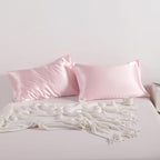 NTBAY 2 Pack Satin King Pillowcases for Hair and Skin, Luxurious and Silky Pillow Cases with Envelope Closure, 20x36 Inches, Light Pink