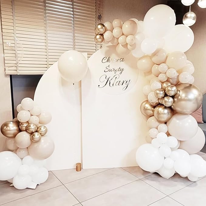 Voircoloria 90pcs White Sand Balloons Garland Arch Kit, 18 12 10 5 Inch | - Image 6