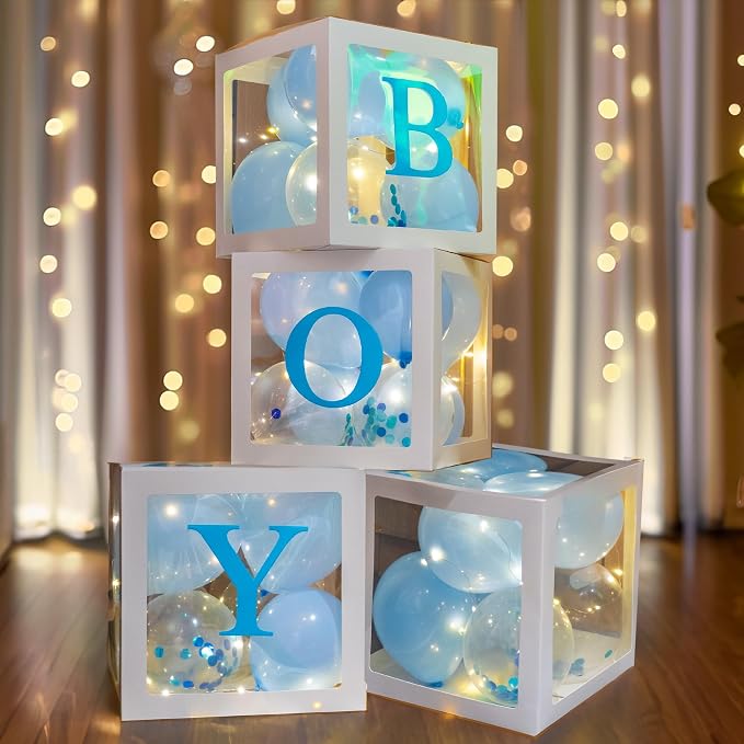 Uptotop Baby Shower Decorations Clear Balloon Blocks - Image 5