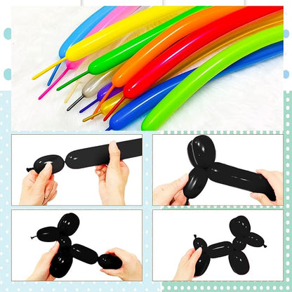 Black 260 balloons, Thickening Latex Black 260q Balloons - Image 6