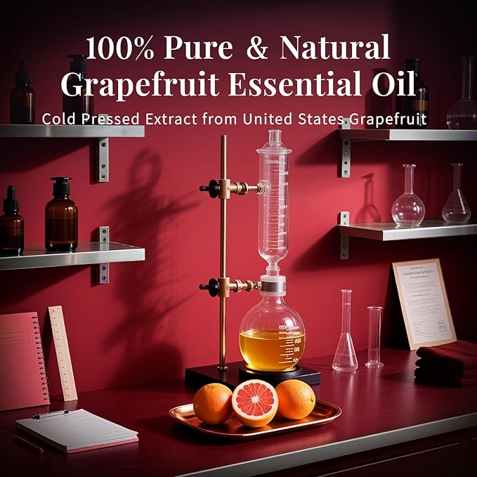 SU JUABA Grapefruit Essential Oil 4 Fl Oz, 100% Pure Natural for Massage, Diffuser, Aromatherapy, Hair & Skin Care - 118ML