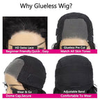 GOLFMAX Glueless Wigs Human Hair Pre Plucked Pre Cut Wear and Go Glueless Wig Curly Short Bob Wig Human Hair Wigs Deep Wave 4x4 Lace Closure Wigs Human Hair 10 Inch