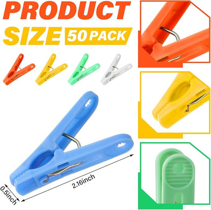 LemonRoad 50 Pack Colorful Balloon Arch Clips Plastic Spring Clamps - Image 2