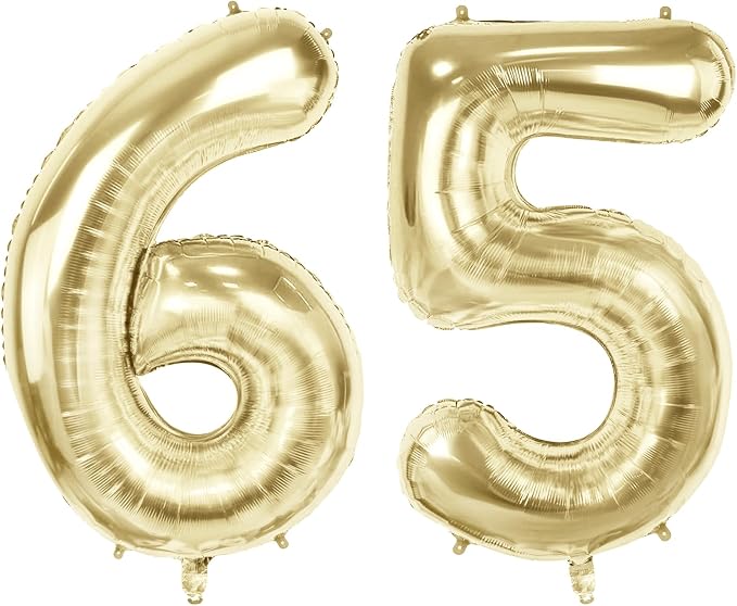 Number 65 Balloons for 65th Birthday Party Decorations, 40 Inch 0-100 by Joycard