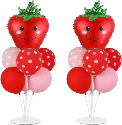 Strawberry Birthday Party Balloons Stand Kit 2 Sets by Naozinebi