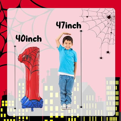 40 Inch Giant Spider Theme Number Foil Balloons Large Number 1 Balloons Kids - Image 2