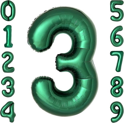Dark Green Number 3 Balloons Large Emerald Green Number Balloons 40 Inch Jungle by cocodino