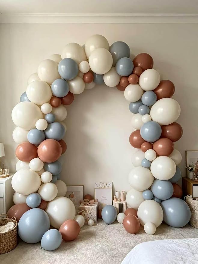 White Balloons 125 Pcs Different Sizes 18 12 10 5 Inch Sand White Neutral Latex - Image 9